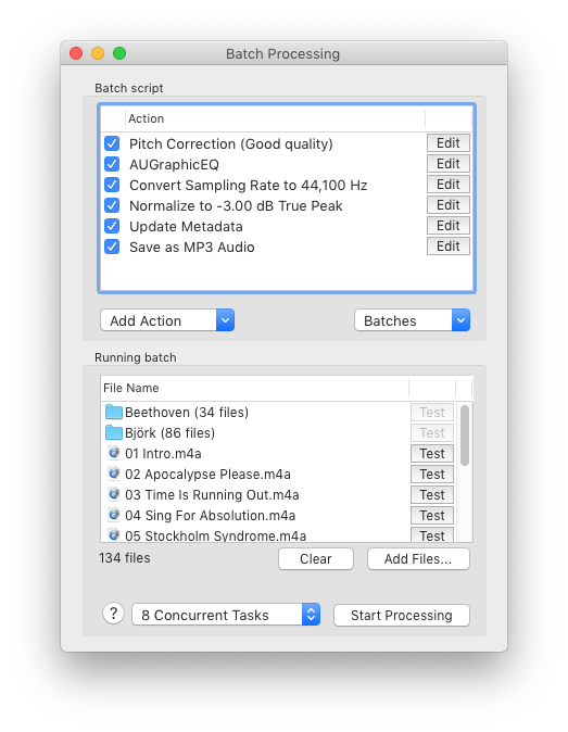 Batch processing window