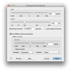 Change Pitch and Speed